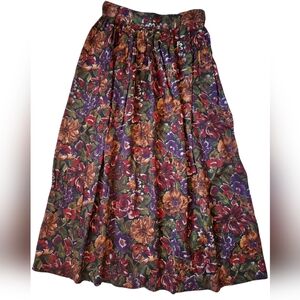 LEELLIOTT LAUREN VINTAGE Floral Tapestry Design Women's Skirt MADE USA